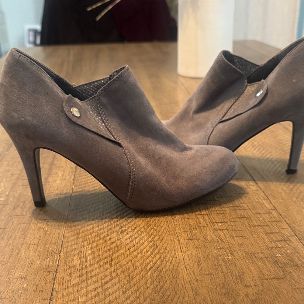 Covington Gray Heeled Booties